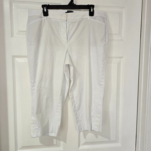 Talbots Petites The Perfect Skimmer Pants Pockets Button Ankle White Size 16P - Picture 1 of 8